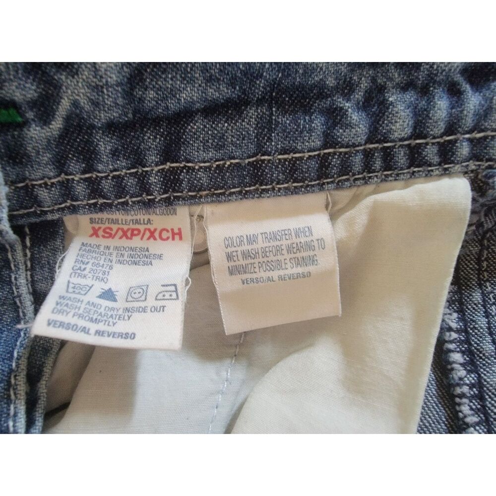 Vintage Y2K Tommy Jeans Denim Carpenter Overalls Logo Spellout Straps XS - Picture 8 of 8